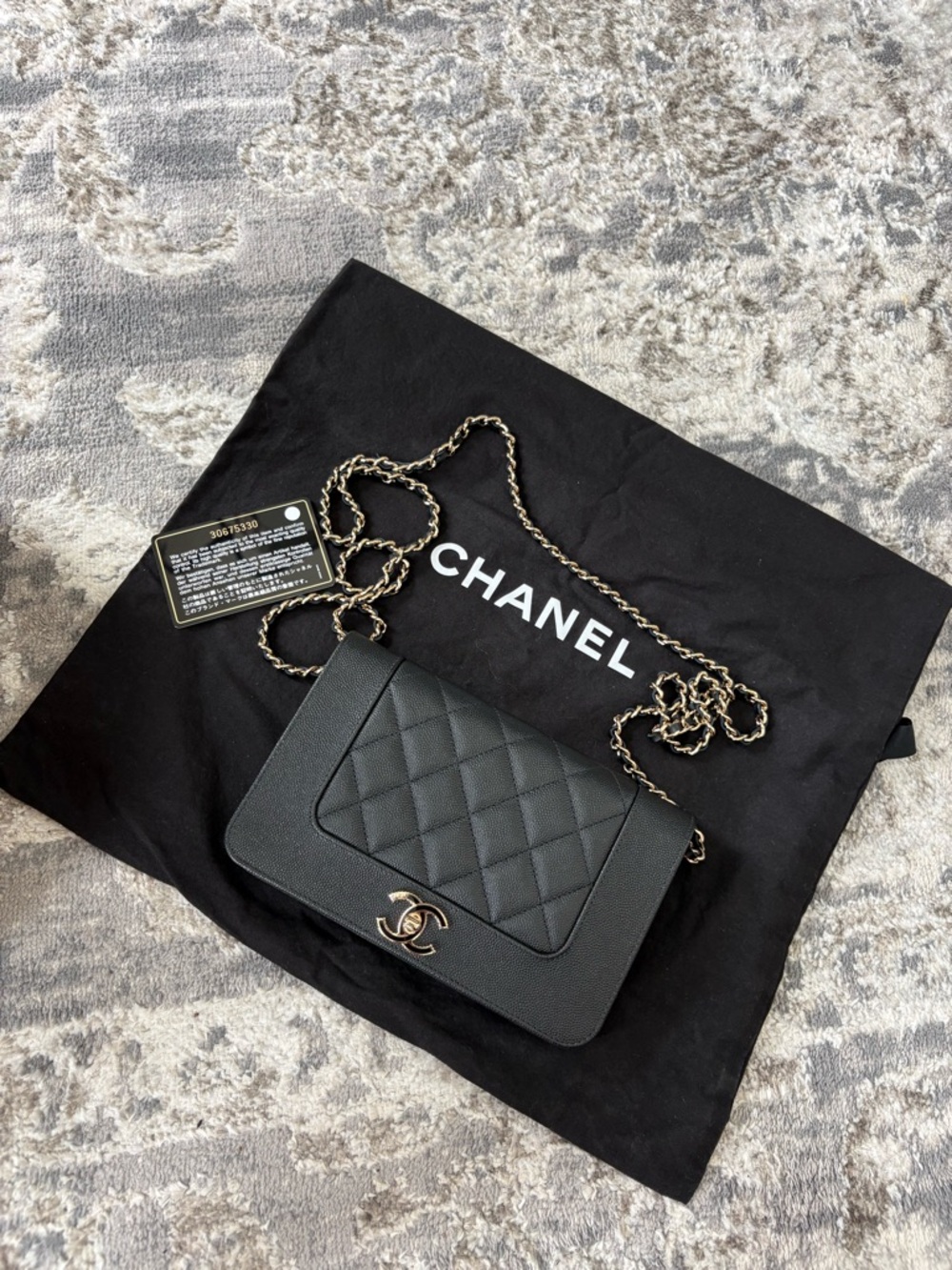 CHANEL Black Quilted Leather Crossbody with Gold-Tone Chain - Picture 2 of 10